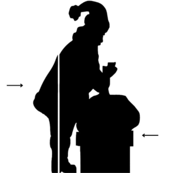 Santa Claus and Gift Sack Window Cling Silhouette decal:Christmas Decor|Christma - Picture 6 of 6